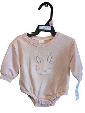 Carters Baby Girl Bunny Bubble Bodysuit Pink Long Sleeve Easter Infant